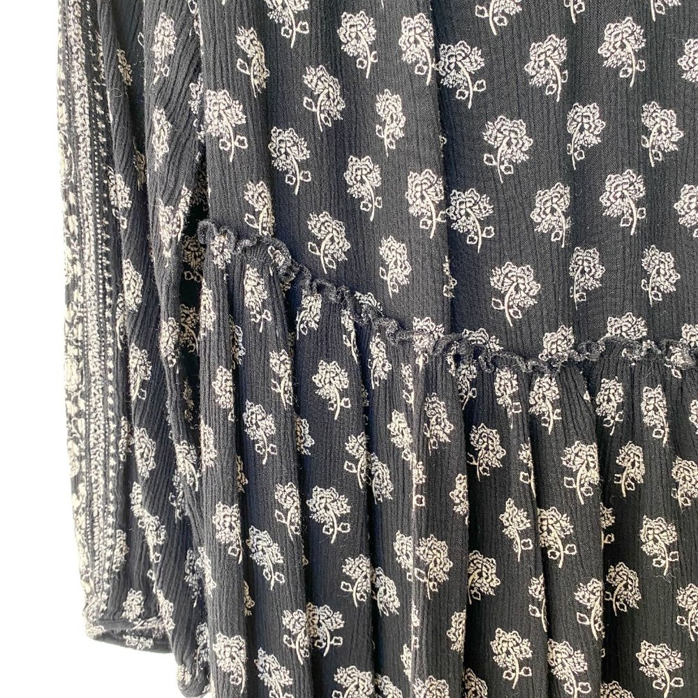 Zara Trafaluc Split Neck Patterned Tunic M - image 5